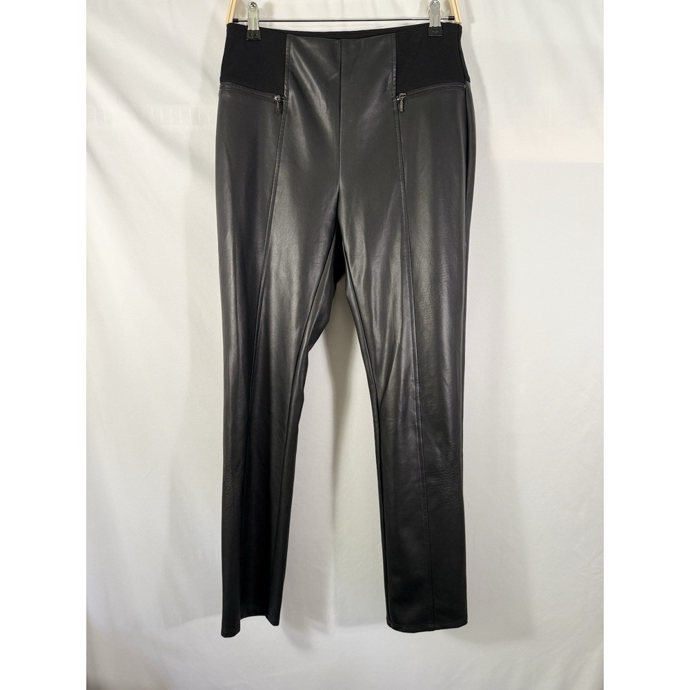 J. McLaughlin Vegan‎ Faux Leather Mid Rise Slim Fit Pants Leggings Womens M